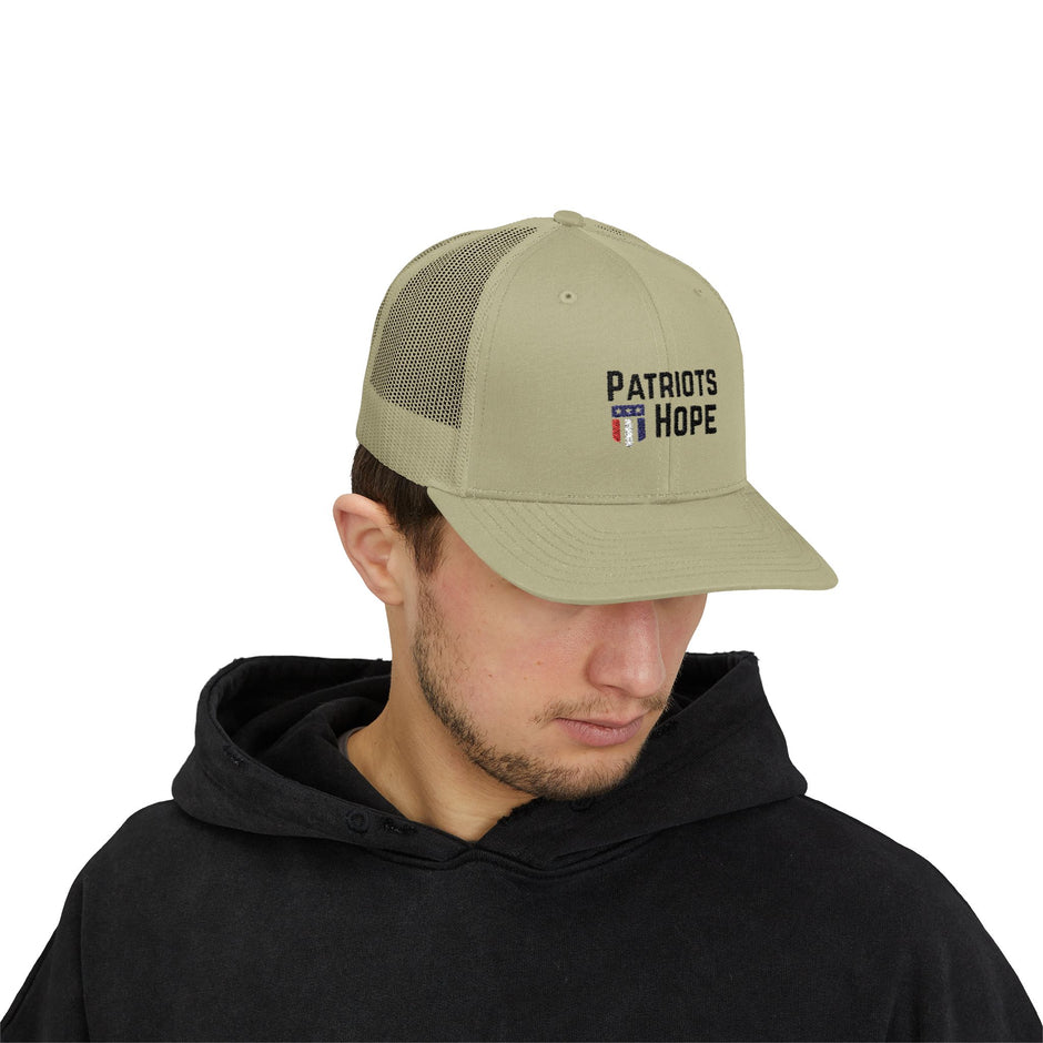 Patriots Hope Snapback Trucker Cap, Adjustable Hat, Sports Cap, Patriotic Gift, Summer Accessory