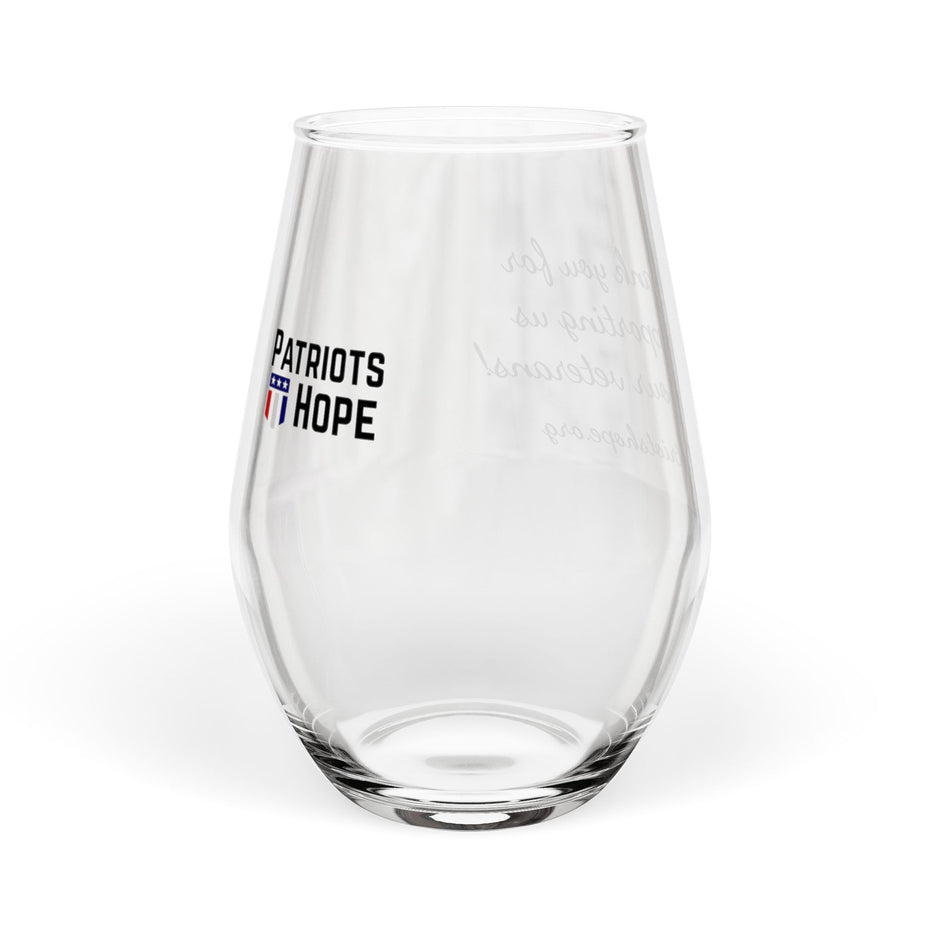 Patriots of Hope Stemless Wine Glass - 11.75 oz Thank You Supporter Toasting Glass
