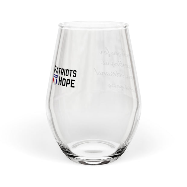 Patriots of Hope Stemless Wine Glass - 11.75 oz Thank You Supporter Toasting Glass