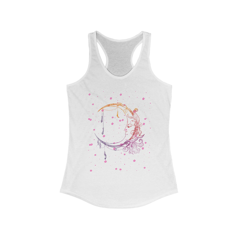 Dreamy Moon Floral Racerback Tank for Women