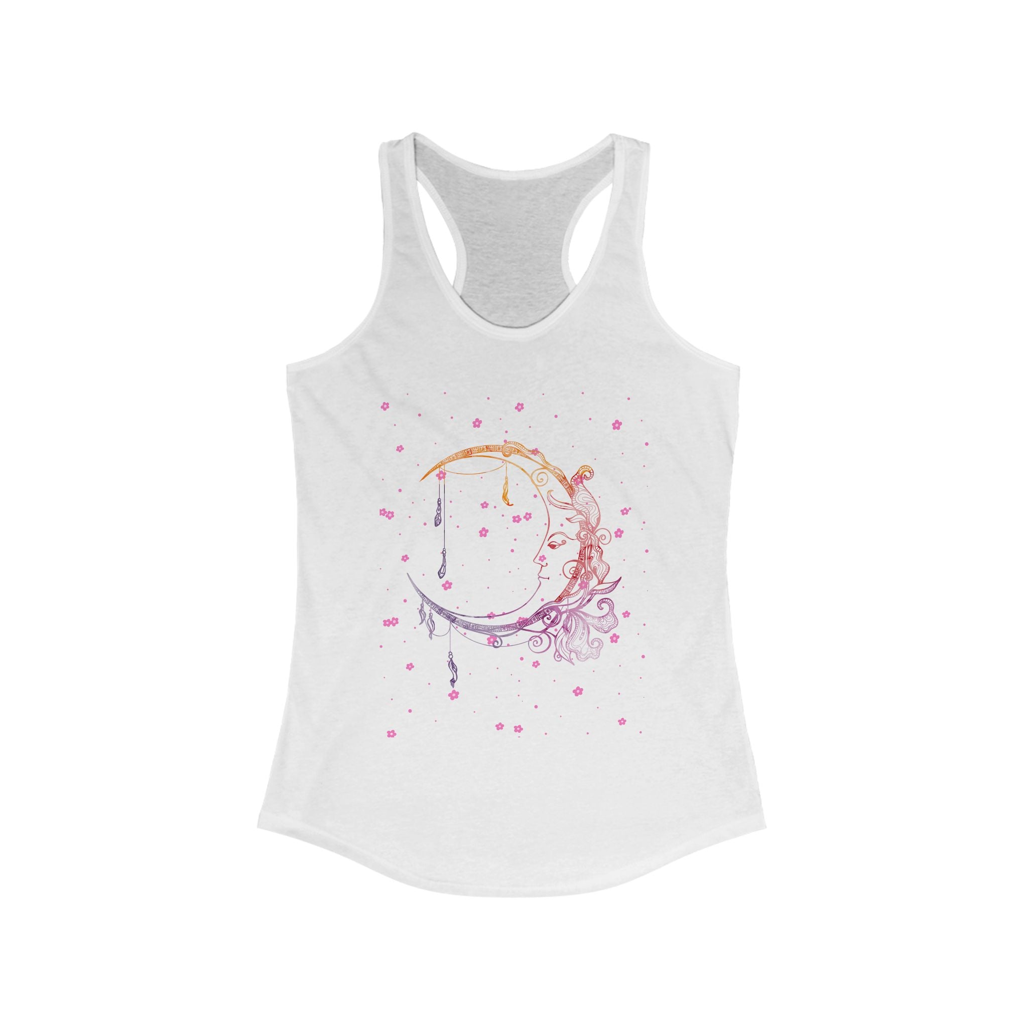 Dreamy Moon Floral Racerback Tank for Women
