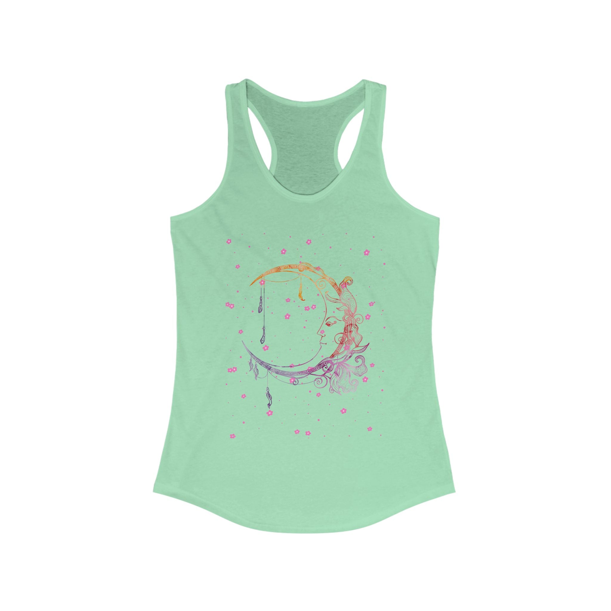 Dreamy Moon Floral Racerback Tank for Women