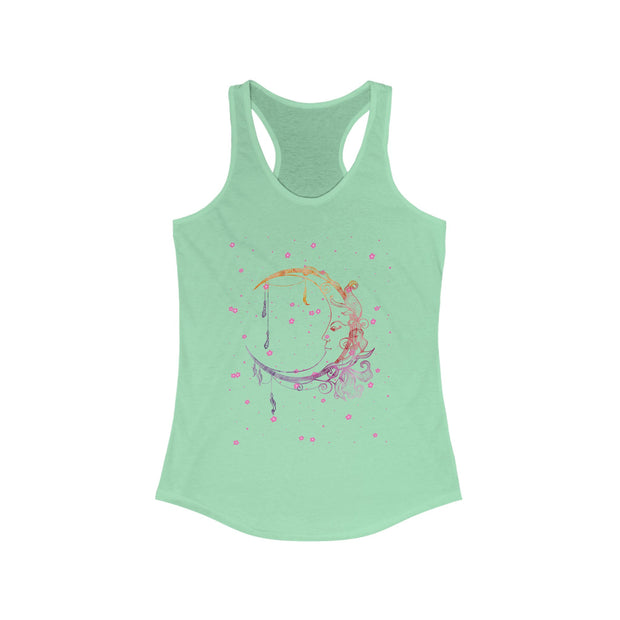 Dreamy Moon Floral Racerback Tank for Women
