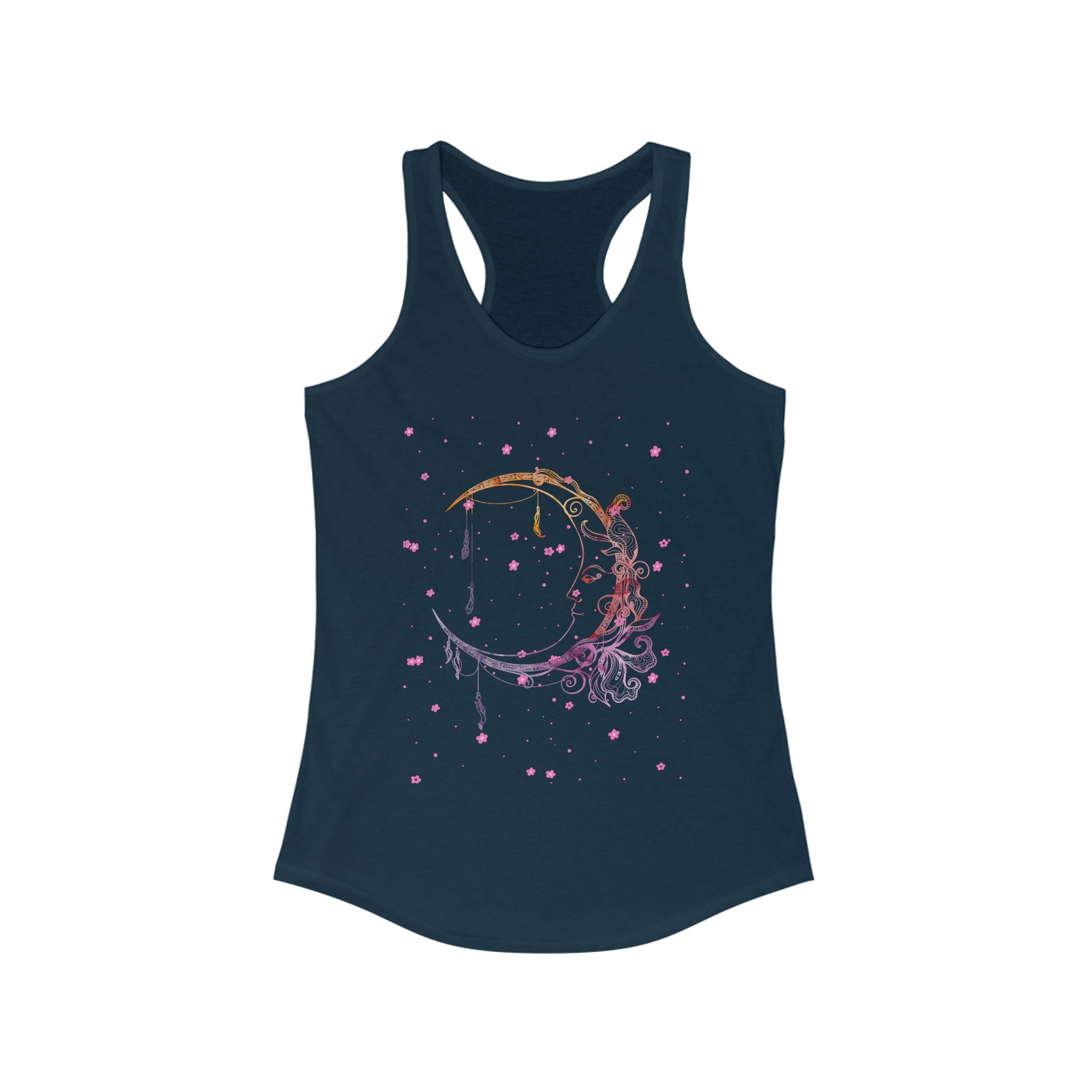 Dreamy Moon Floral Racerback Tank for Women