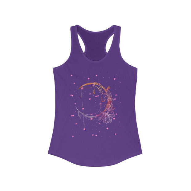 Dreamy Moon Floral Racerback Tank for Women