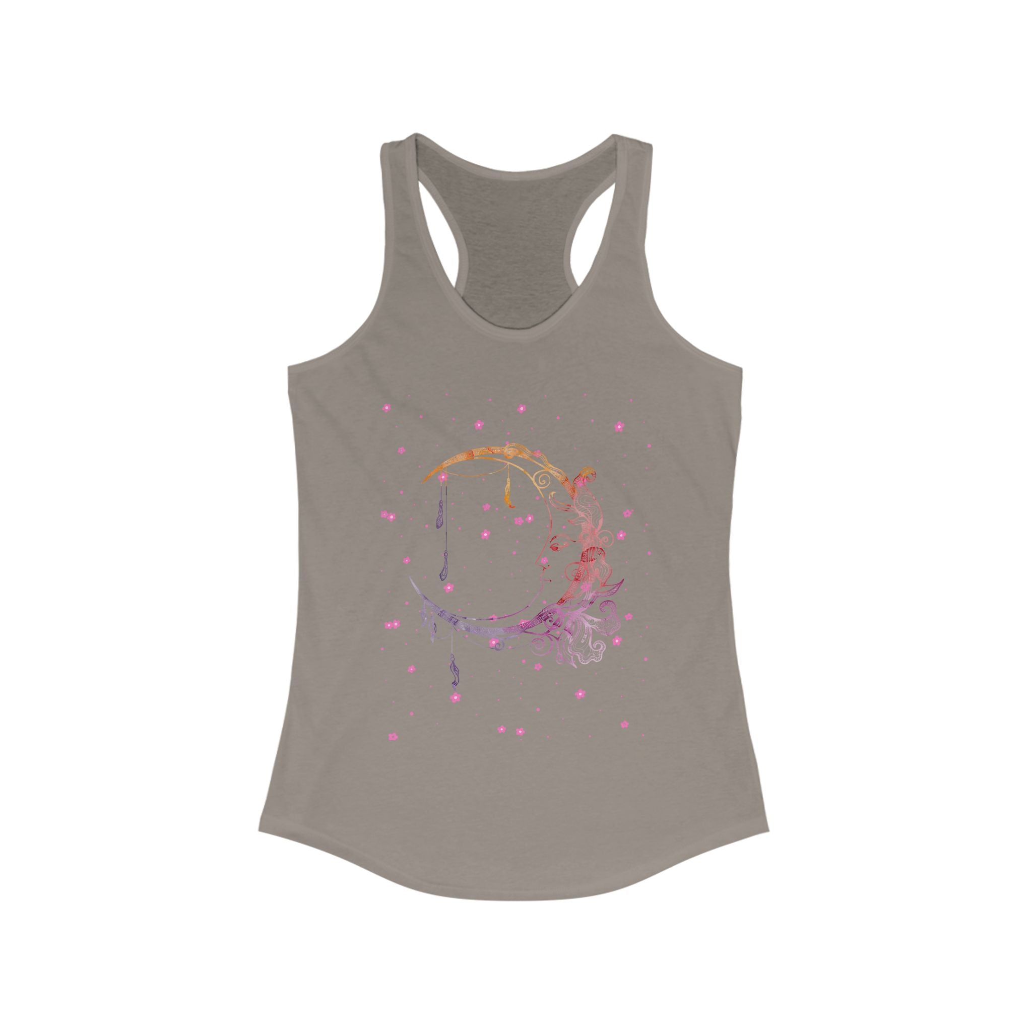 Dreamy Moon Floral Racerback Tank for Women
