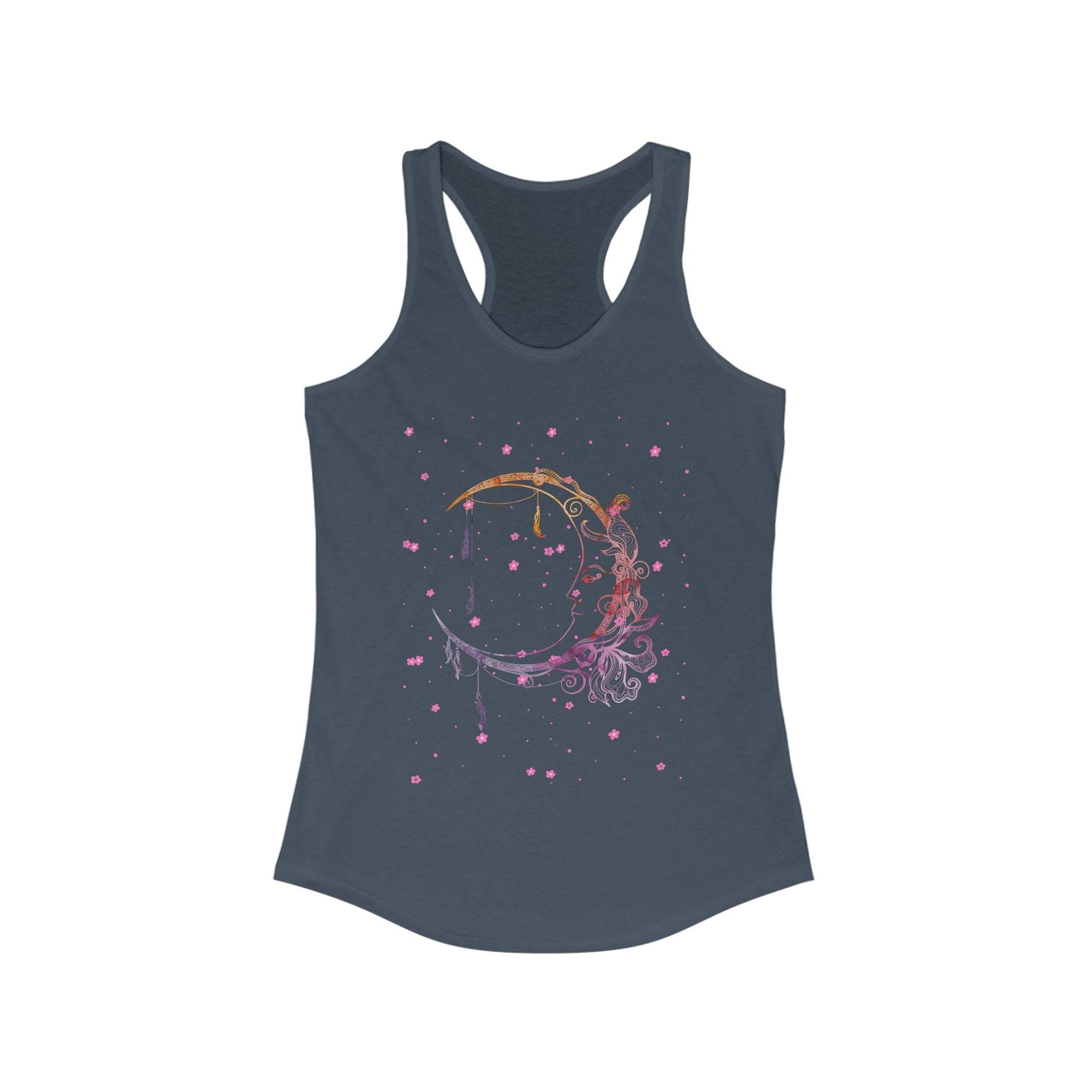 Dreamy Moon Floral Racerback Tank for Women