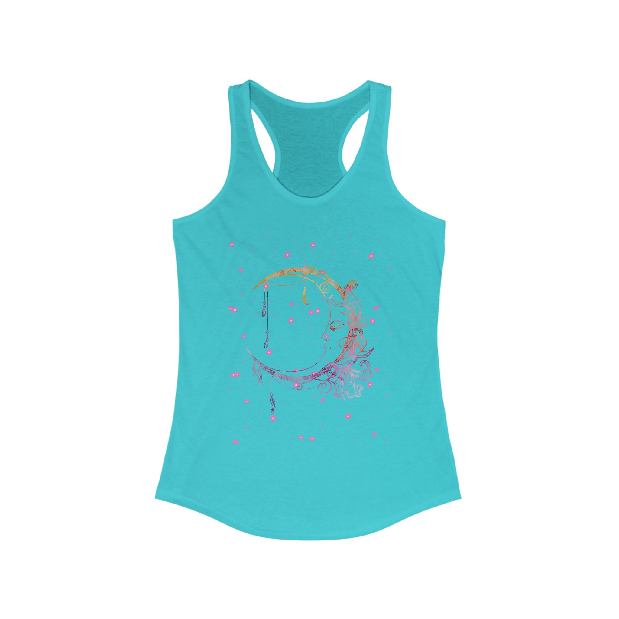 Dreamy Moon Floral Racerback Tank for Women