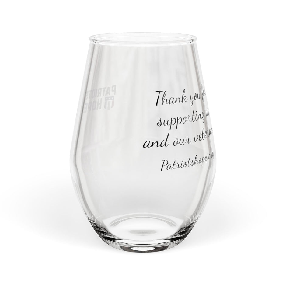 Patriots of Hope Stemless Wine Glass - 11.75 oz Thank You Supporter Toasting Glass
