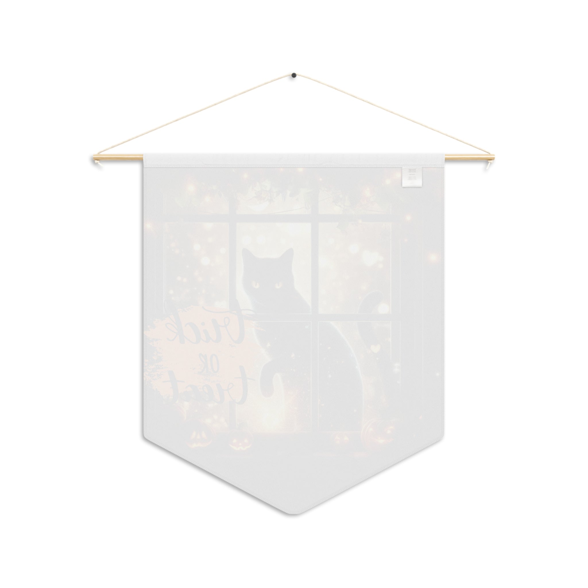 Halloween Pennant Banner, Trick or Treat Wall Decor, Cat Window Hanging, Autumn Home Decoration, Spooky Party Decor, Door Hanger