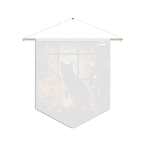 Halloween Pennant Banner, Trick or Treat Wall Decor, Cat Window Hanging, Autumn Home Decoration, Spooky Party Decor, Door Hanger