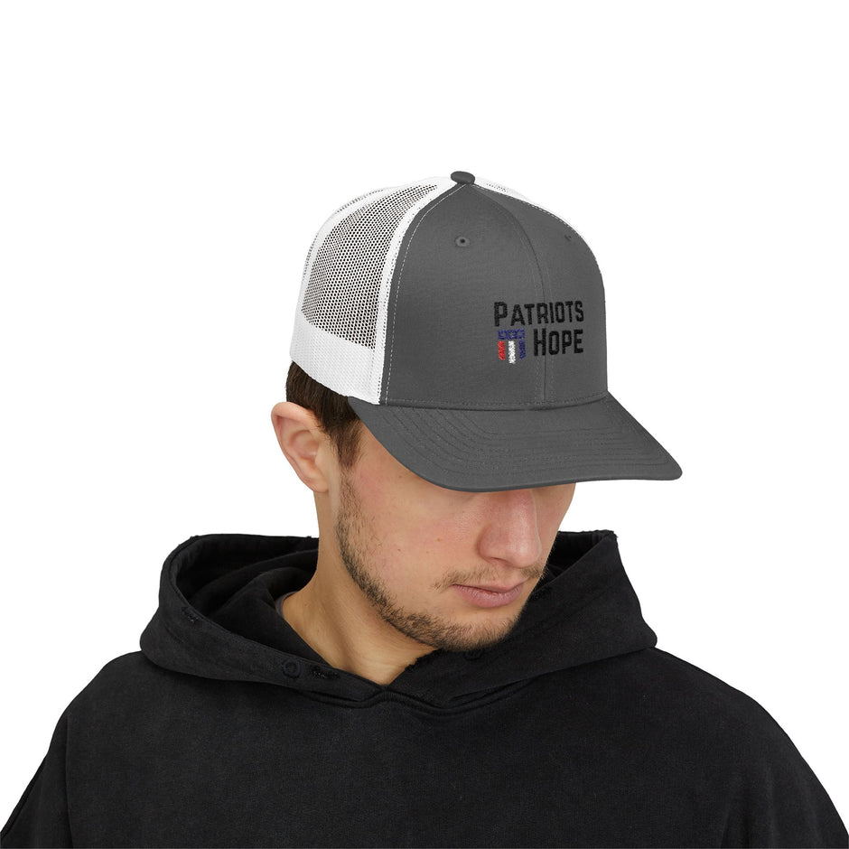 Patriots Hope Snapback Trucker Cap, Adjustable Hat, Sports Cap, Patriotic Gift, Summer Accessory
